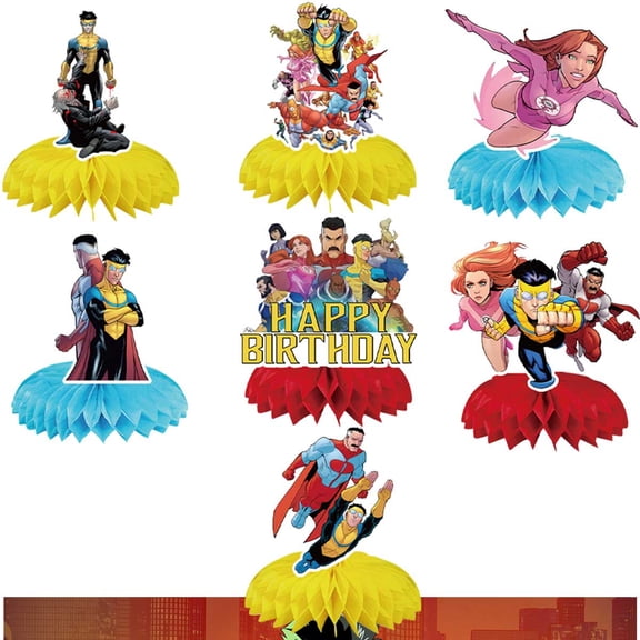 Invincible Centerpieces Honeycomb Table Toppers Decorations for Photo Props Birthday Party Decor Supplies