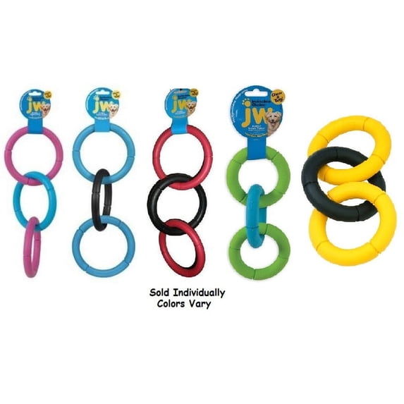 Invincible Chain Dog Toys Large Durable Rubber 3 Ring 17" Long XL Tough Dogs Toy