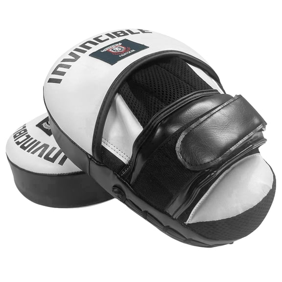 Invincible Curved Focus Mitts for Boxing & MMA, Synthetic Leather Punch Pads with Shock-Absorbing Foam, Ventilation Holes & Adjustable Wrist Strap for Muay Thai, Kickboxing & Training