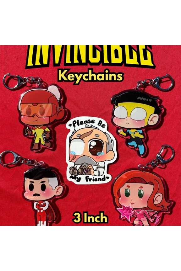 Invincible Epoxy Acrylic Chibi Keychains TV Comic Show (1 keychain)