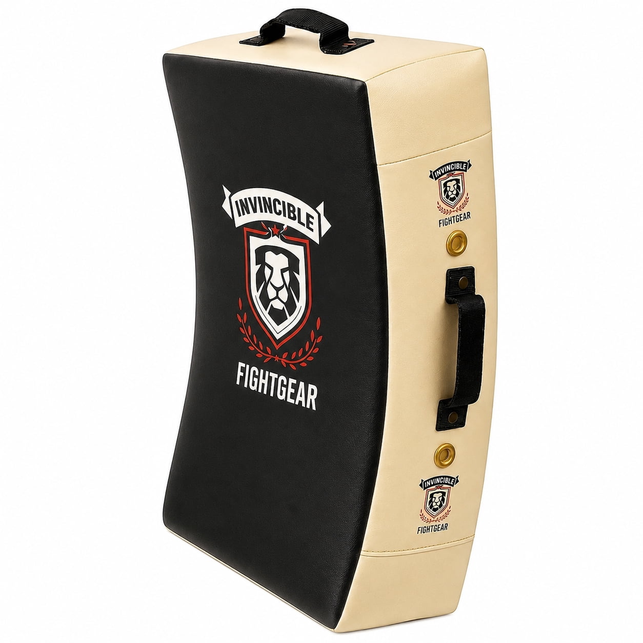 Invincible Fight Gear Gel Punch & Kick Shield, Curved Training Pad, 25” x 15” x 5.5”, Multi-Handle Grip, Gel Enforced Lining, Heavy-Duty Canvas Vinyl, Muay Thai, MMA, Kickboxing, Karate