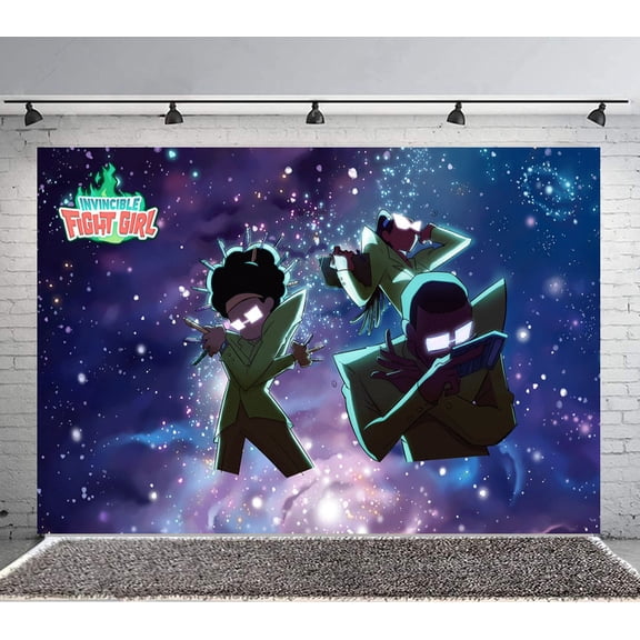 Invincible Fight Girl Backdrop Banner Party Supplies Poster Movie Theme Background for Photography Birthday Decorations