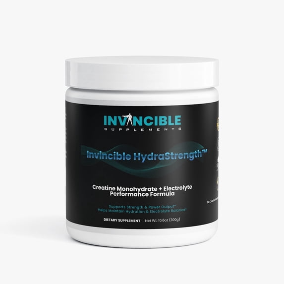 Invincible HydraStrength™ Creatine + Electrolyte Performance Powder – Muscle Strength, Hydration & Recovery Support – Pre/Post Workout Drink Mix