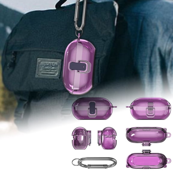 Invincible Lock Rugged Shockproof Transparent Compatible With Buds Fall Clear Cover With Carabiner For Boys Girls
