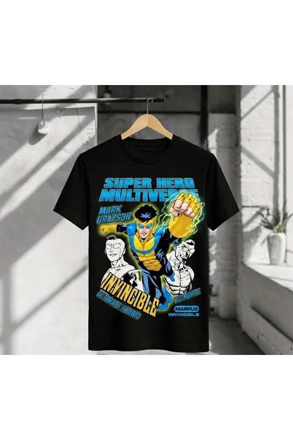 Invincible Mark Grayson Multiverse Graphic T-Shirt Superhero Comic Anime Tee