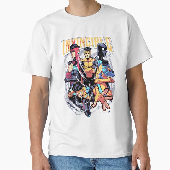 Invincible Mark Superhero Comic Book Defiant Stance Flying Silhouette T-Shirt