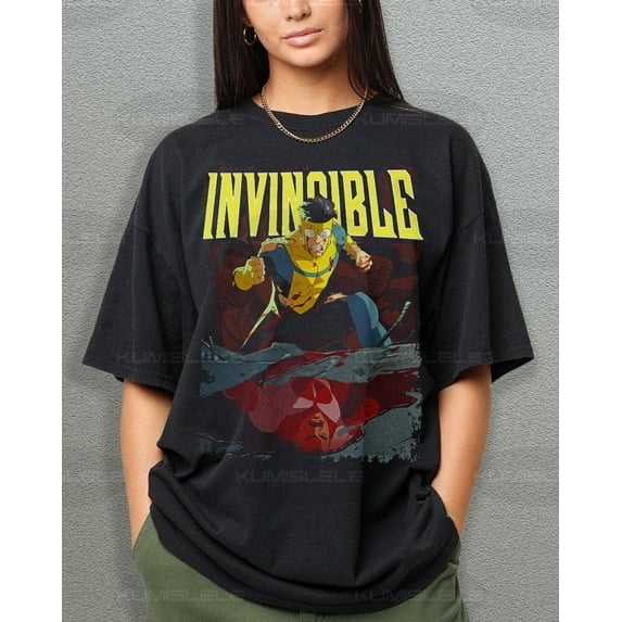 Invincible Mark Superhero T Shirt, Unisex Shirt, Graphic Tee,Charcoal Color,Size S
