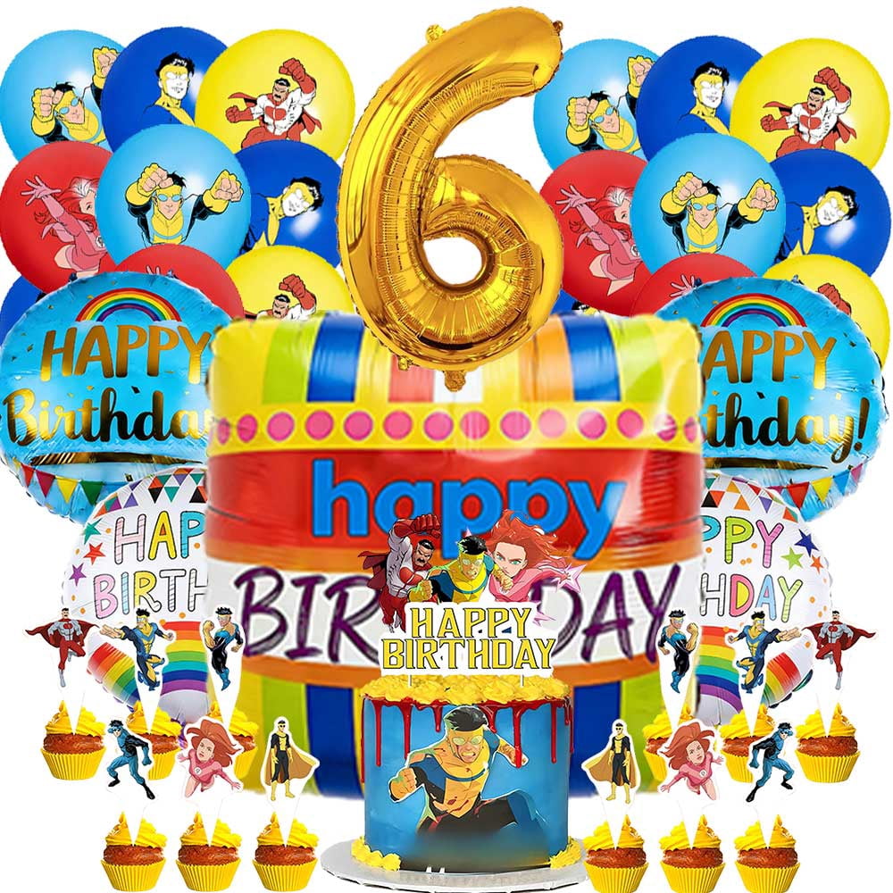 Invincible Tree Topper Invincible Party Supplies 6th Decor Kit Balloons Birthday Cake Topper ...