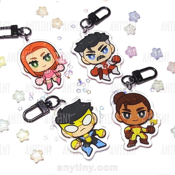 Invincible, Rex Splode, Omni-man and Atom Eve acrylic Keychain! (1 keychain)