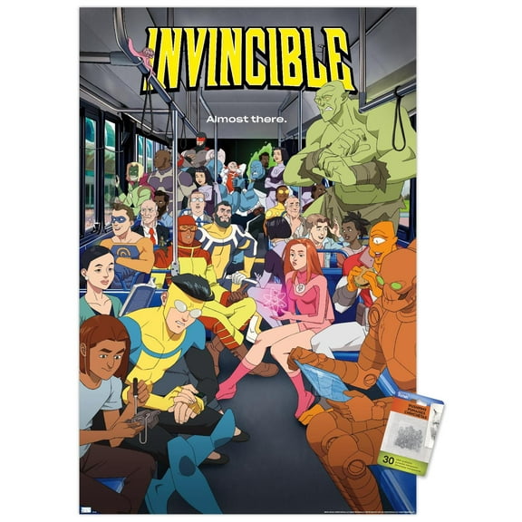 Invincible: Season 2 - Bus One Sheet Wall Poster with Pushpins, 22.375" x 34"