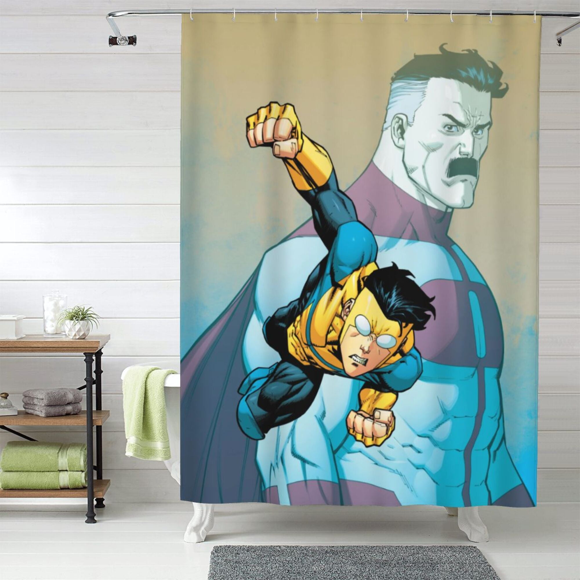 Invincible Shower Curtain, 60 x 72 inch Waterproof Fabric Shower ...