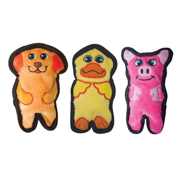 Invincibles Dog Toy Tough Durable Squeaker Tugs Choose Pig Dog or Duck Character (All 3 Characters)