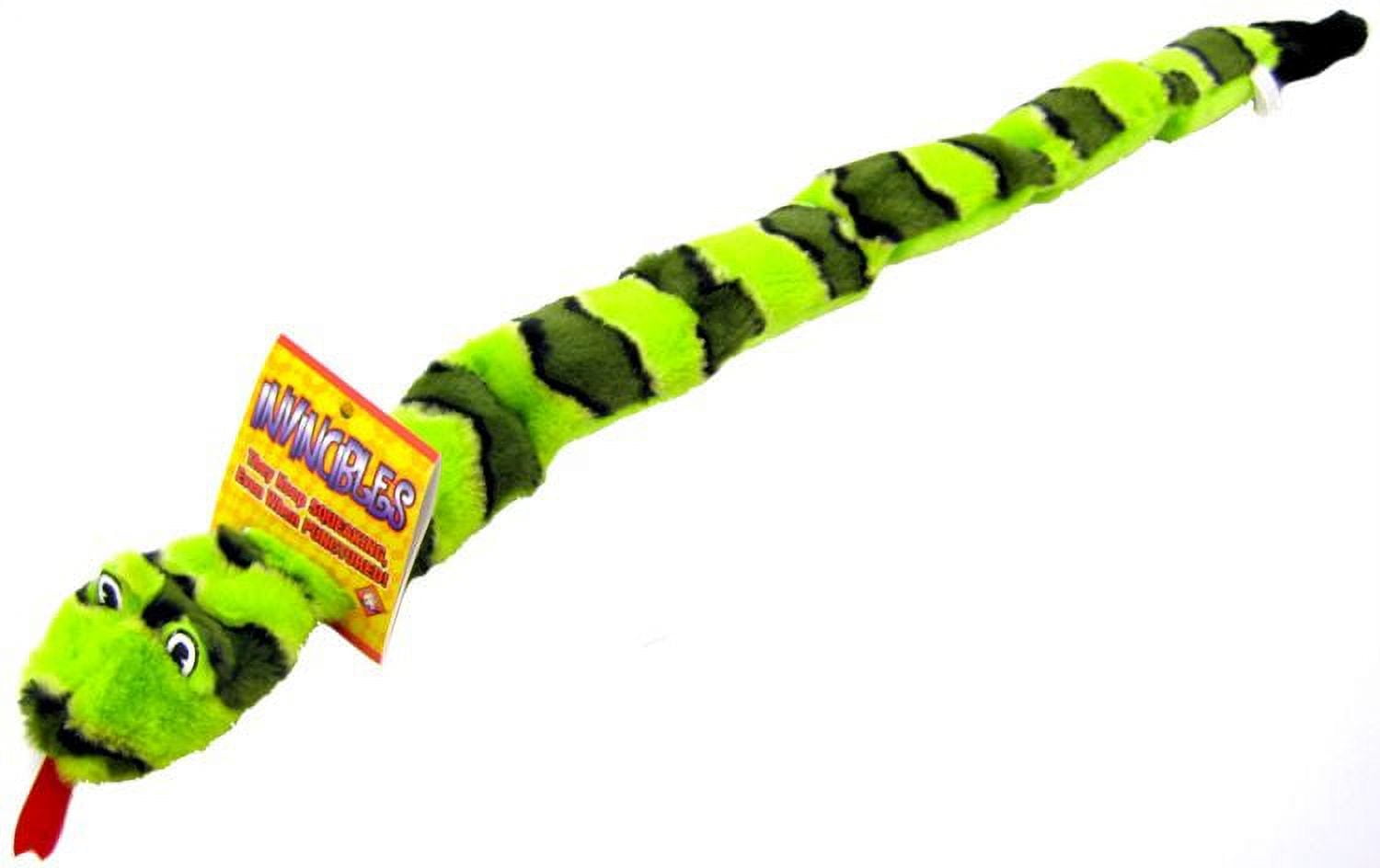 Invincibles Green & Black Squeaker Snake Dog Toy 6 Squeakers 39 Long
