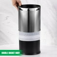thumbnail image 1 of Invisi-Overlap Open Top Stainless Steel  Small Office Wastebasket  Decor Round Shape, 1 of 6