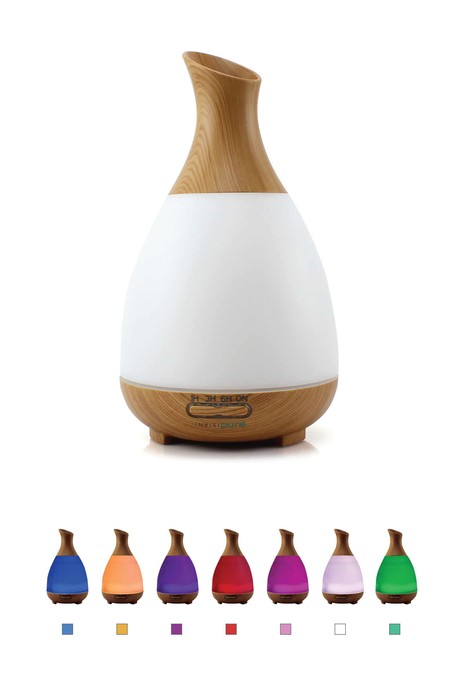 InvisiPure Alta Aromatherapy Diffuser - 200ml - Adjustable Mist, 7 Color LED, and Automatic Shutoff - image 1 of 4