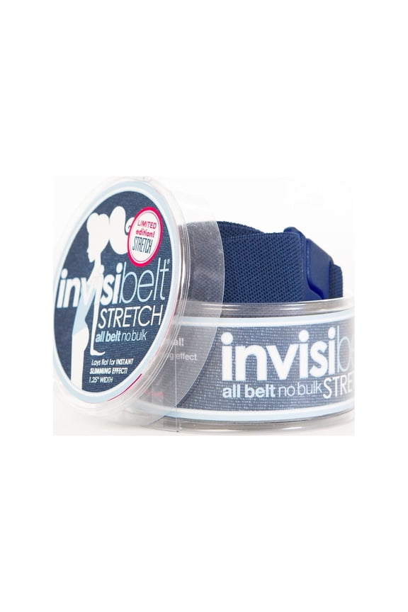 Denim Blue Stretch Female Belt - Blue Lay Flat Women's Belt (Fits Sizes 0-18)