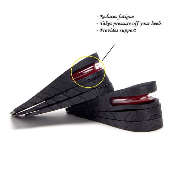Invisible 3-Layer Height Increase Insoles for Men and Women, 2.4 Inch Breathable Heel Lift Inserts with Air Cushion, Shock-Absorbing Shoe Lifts for Comfort