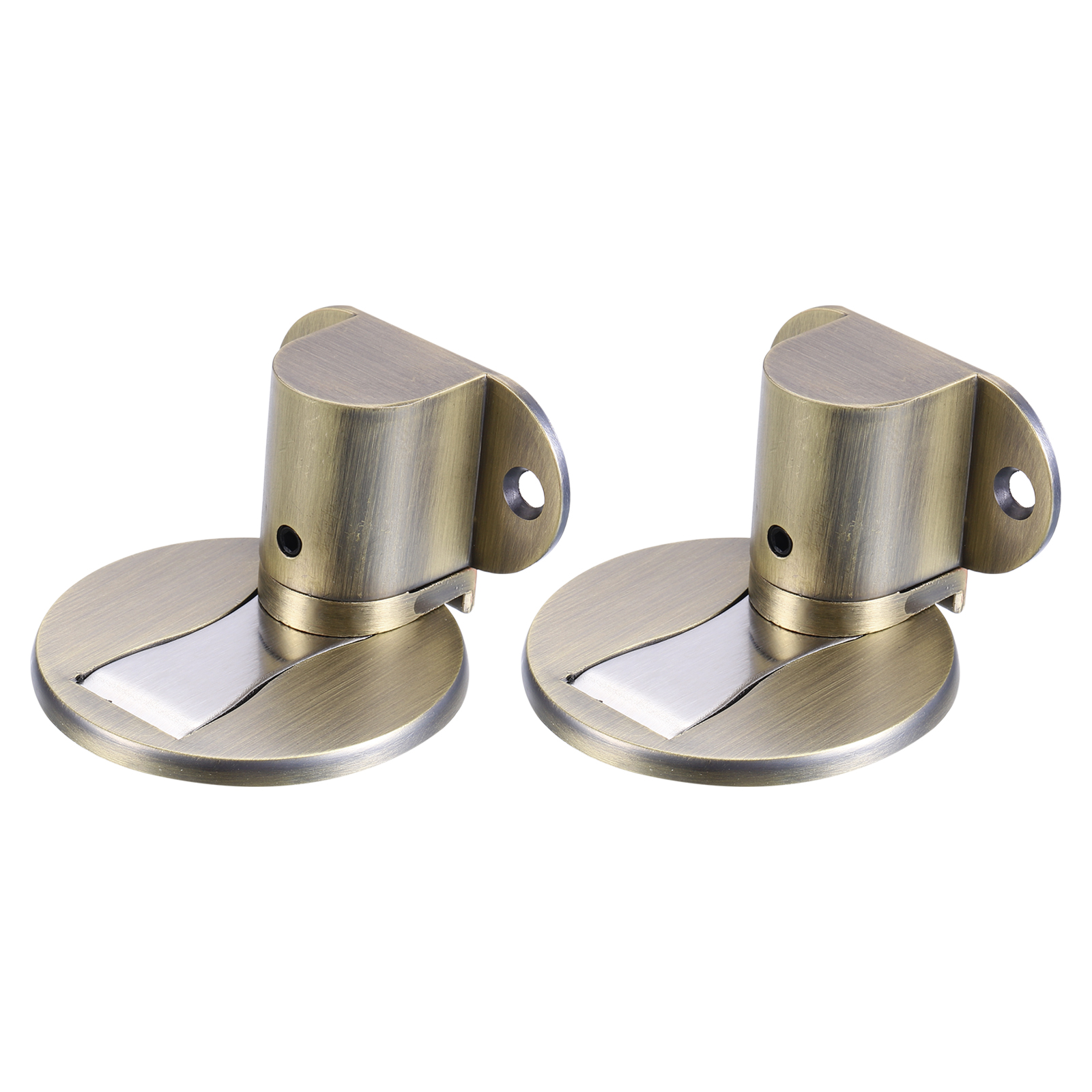 Invisible Adjustable Magnet Door Stop with Self Adhesive & Screw Mount, Bronze 2 Pack