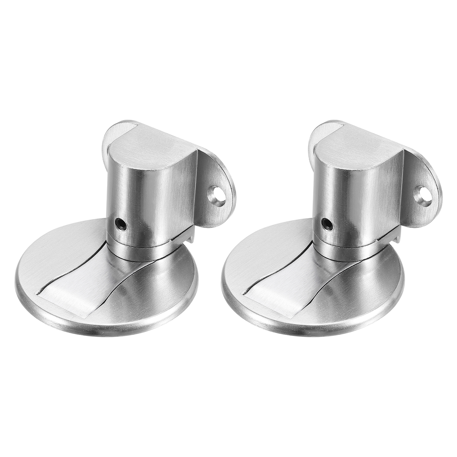 Invisible Adjustable Magnet Door Stop with Self Adhesive & Screw Mount, Silver 2 Pack