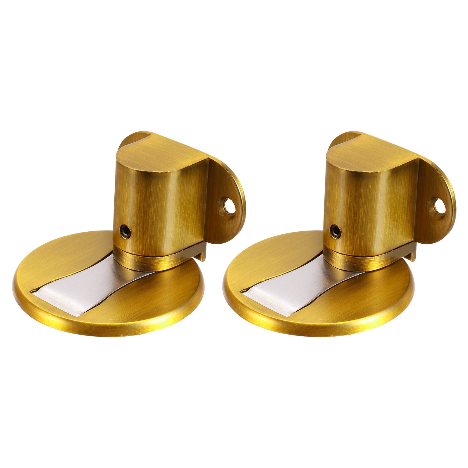 Invisible Adjustable Magnet Door Stop with Self Adhesive & Screw Mount, Yellow Bronze 2 Pack