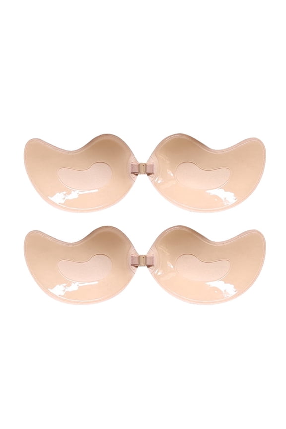 Women Invisible Strapless Backless Adhesive Push Up Bras For Dresses,2 Pairs Reusable