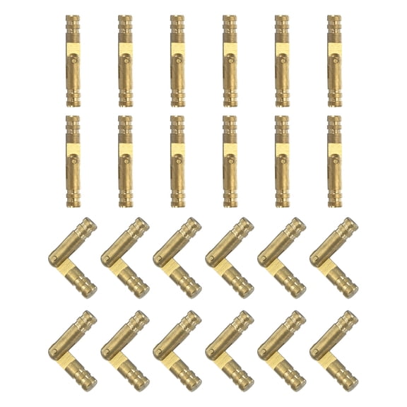Invisible Brass Barrel Hinges, 24 Pack 4x25mm Brass Concealed Hinges Cylindrical Hidden Small Barrel Hinges