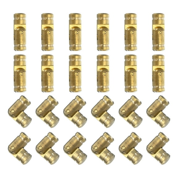 Invisible Brass Barrel Hinges, 24 Pack 5x15mm Brass Concealed Hinges Cylindrical Hidden Small Barrel Hinges