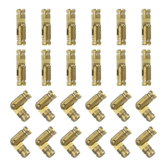 Invisible Brass Barrel Hinges, 40 Pack 4x15mm Brass Concealed Hinges Cylindrical Hidden Small Barrel Hinges