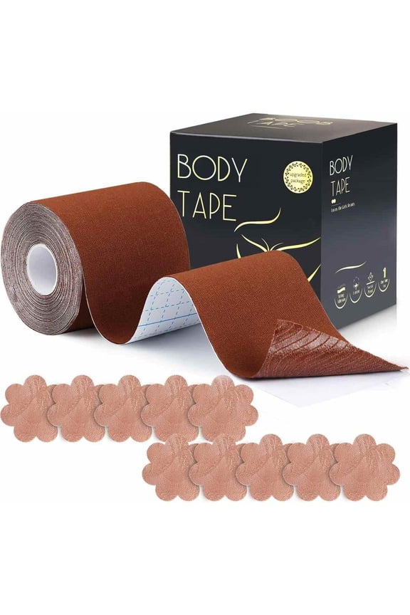 Invisible Breast Lift Tape with Lace Petal Backless Nipple Cover, Boob Tape Body tape for Breast Lift A-G Cup