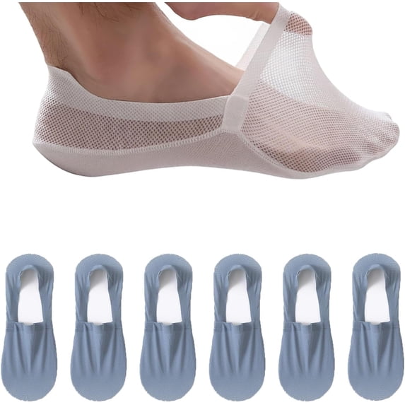 Invisible Breathable Anti-Slip Socks for Men, Ultra Thin No Show Socks, Non Slip Mesh Liner Socks Low Cut Ankle Socks