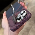 thumbnail image 1 of (Invisible Camera Kickstand) Magnetic Case for iPhone 15 14 13 12 Pro Max ( Compatible with Magsafe ) ( Carbon Fiber Texture )Cover Business Cases (Mountain Red,for iPhone 13 Pro Max), 1 of 6