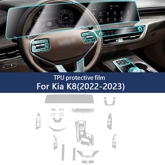 Invisible Car Interior Protection Film TPU for 2022 2023 Kia K8 Full Set Protection Film Left-Hand Drive, 30pcs