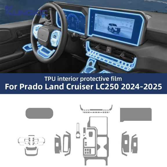 Invisible Car Interior Protection Film TPU for 2024-Up Toyota Prado Full Set Left-Hand Drive Interior Protection Film, 47pcs