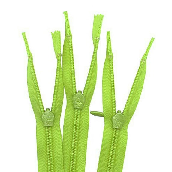 Invisible (Conceal) 9" Inches YKK Zippers - Hot Seasonal Colors for Clothes, Crafts & Sewing Projects - Made in The United States (12 Zippers Per Pack) (Peridot Green 827)