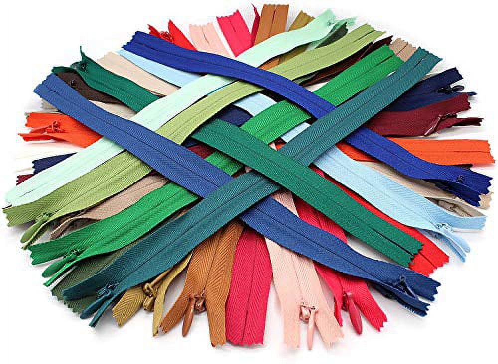 Invisible (Conceal) YKK Zipper Assortment - Mix of Hot Seasonal Colors for Clothes, Crafts & Sewing Projects - Choose Your Length - Made in The United States (50 Zippers Per Pack) (16" Inches)