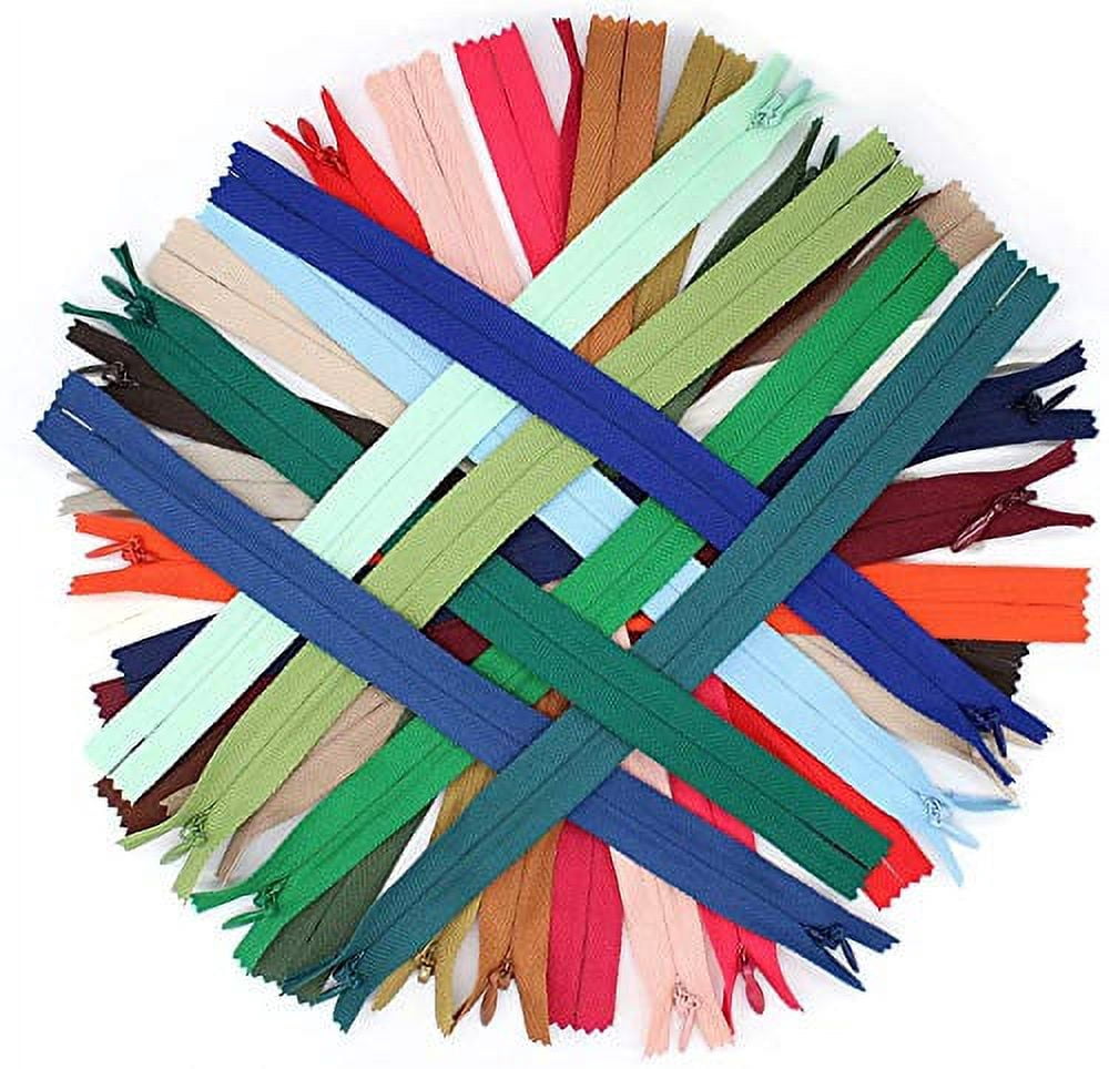 Invisible (Conceal) YKK Zipper Assortment - Mix of Hot Seasonal Colors for Clothes, Crafts & Sewing Projects - Made in The United States (25 Zippers Per Pack) (20" Inches)