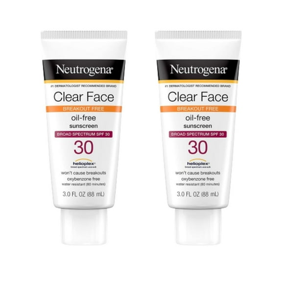 Invisible Daily Sunscreen Lotion SPF 30 - Water Resistant Sun Block Lotion Oxybenzone Free Sunscreen for Face | Moisturizing & Quick Drying Skin Sun Protection| 3 FLOZ Per Pack, Pack of 2