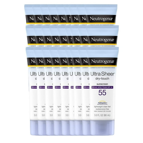 Invisible Daily Sunscreen Lotion with SPF 55- Sweat & Water Resistant Sun Block Lotion for 80 Minutes | Moisturizing & Quick Drying Skin Sun Protection| 1 Pack: 3 OZ Per Pack, Pack of 27