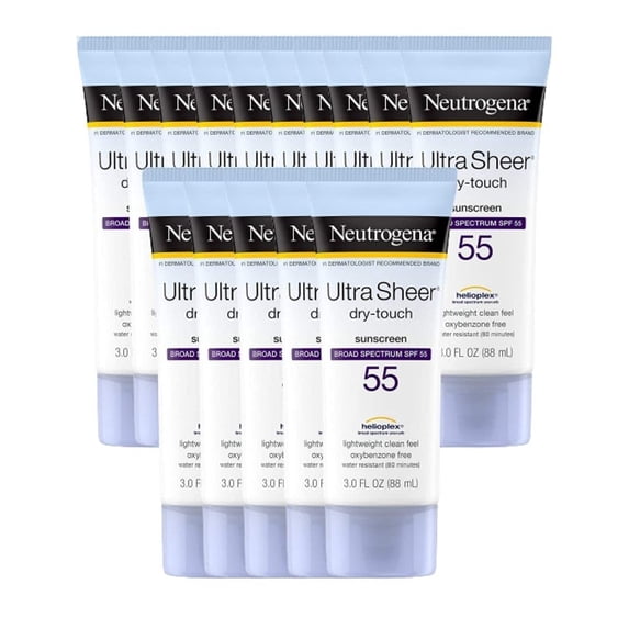 Invisible Daily Sunscreen Lotion with SPF 55- Sweat & Water Resistant Sun Block Lotion for 80 Minutes | Moisturizing & Quick Drying Skin Sun Protection| 1 Pack: 3 OZ Per Pack, Pack of 15