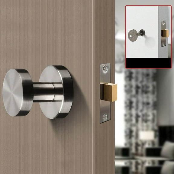 Invisible Door Lock Single Side Lock Interior Door Handle Lock Hardware Zinc Alloy Wooden Door Bedroom Room Lock With Keys