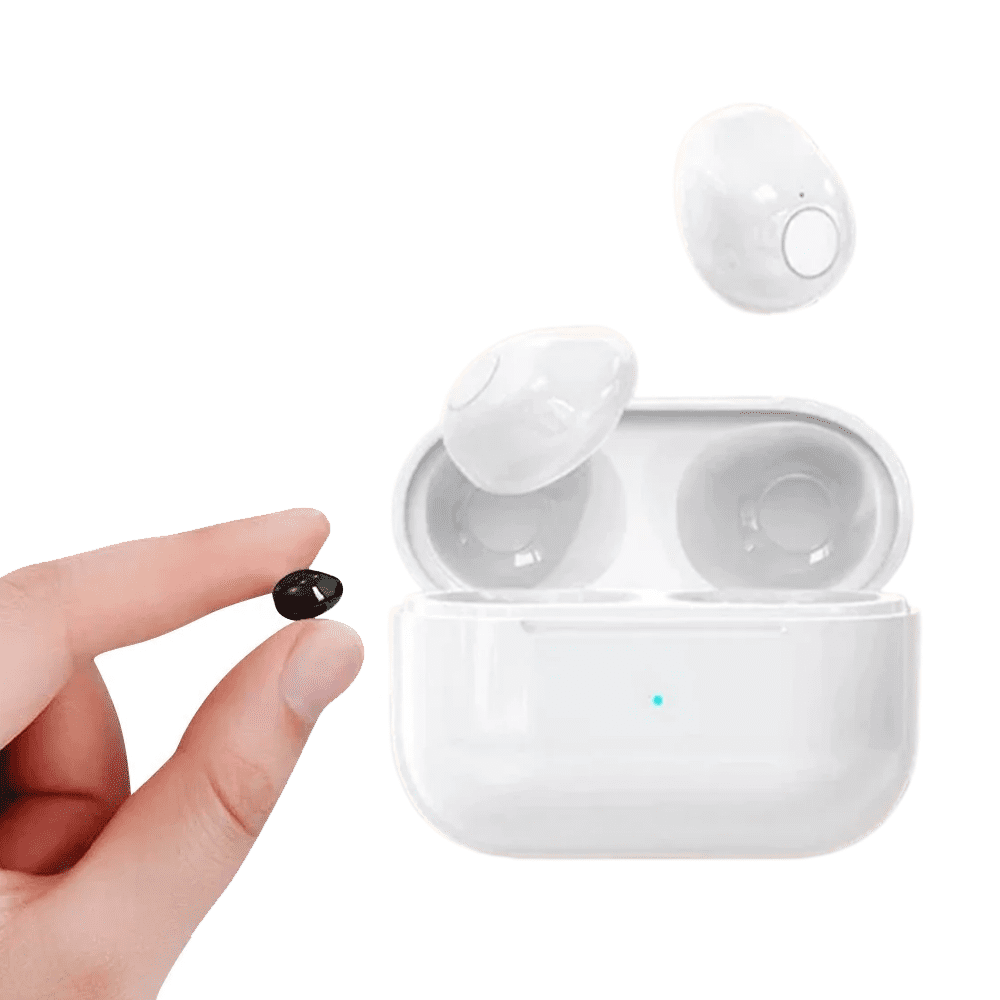 Invisible Earphones Mini Headphones V5.2 Bluetooth TWS In-Ear Earbuds Noise Reduction Wireless Sleep In-Ear Earbuds With Micr,WHITE