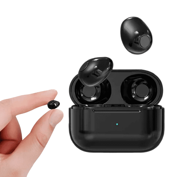 Invisible Earphones Mini Headphones V5.2 Bluetooth TWS In-Ear Earbuds Noise Reduction Wireless Sleep In-Ear Earbuds With Micr,black