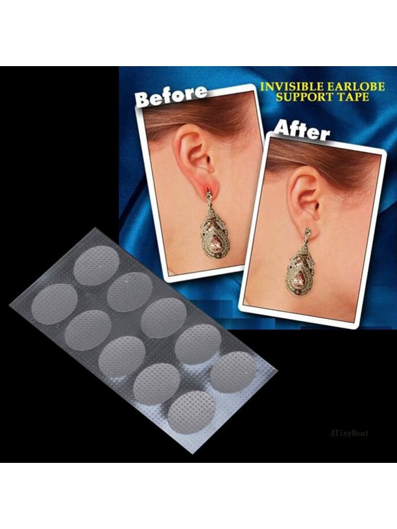 Invisible Earring Stabilizers 500PCS, Waterproof Ear Support Patches, Clear Earlobe Protectors for Heavy Earrings