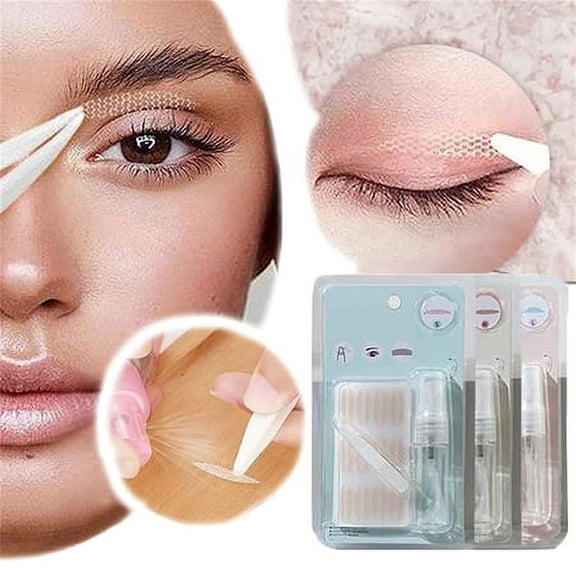 Invisible Eye-Lifting by Sticked, 240 Pcs Double Eyelid Tape, Eye Lid Lifters Tape Invisible Instant Eye Lift Strips, Natural Ultra Invisible Two-Sided Sticky Double Eyelid Tapes Stickers (S)