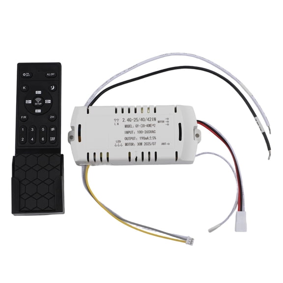Invisible Fan Light Remote Control with DC 24V Inverter Controller, 6 Speed Adjustment, Stepless Dimming Function, Ceiling Fan Remote and Receiver Replacement Kit