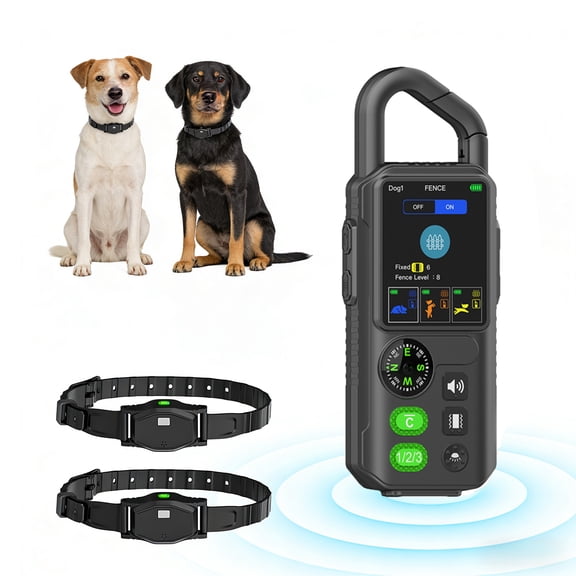 Invisible Fence for 2 Dogs Perimeter Collar Wireless System, Adjustable Electric Fence with Remote, 4-in-1 Training Shock Collar 1100 Yard Rechargeable