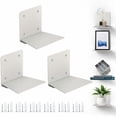 thumbnail image 1 of Invisible Floating Bookshelf, Heavy-Duty Hanging Bookshelves, Steel Constructed Wall Mounted Hidden Bookshelf with Mounting Hardware, 3PCS Grey, 1 of 5
