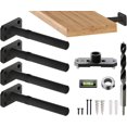 thumbnail image 1 of Invisible Floating Shelf Bracket 5 Inch Rod 3/4 inch Diameter Heavy Duty with Jig – Hidden Metal Mantel Mount for Wall Shelves – Floating Shelf Hardware for Bathroom, Kitchen & Living Room (4 Pack), 1 of 10