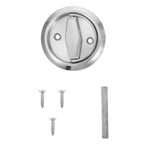 NICERIO Furniture Door Handle Stainless Steel Ring Pull Plated Silver Hidden Design Minimalist Style