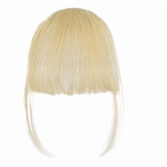 Invisible Forehead Bangs Hair Extensions - Bleached Blonde Synthetic Hair Piece for Effortless Style Transformation Breathable, lightweight